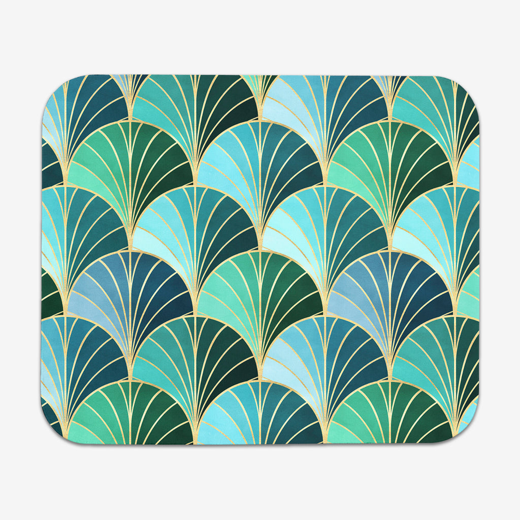 Ocean Inspired Art Deco Scales Mousepad