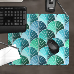 Ocean Inspired Art Deco Scales Mousepad