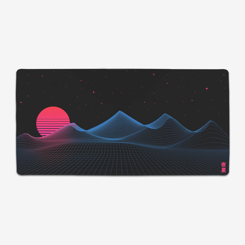 Vaporwave Mountains Extended Mousepad
