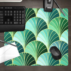 Ocean Inspired Art Deco Scales Mousepad