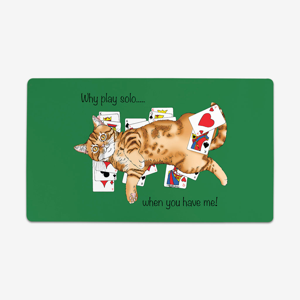 Solitaire Cat Thin Desk Mat