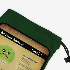 Brussel Sprout Creature Card Dice Bag - Eleonor Gardner - Corner