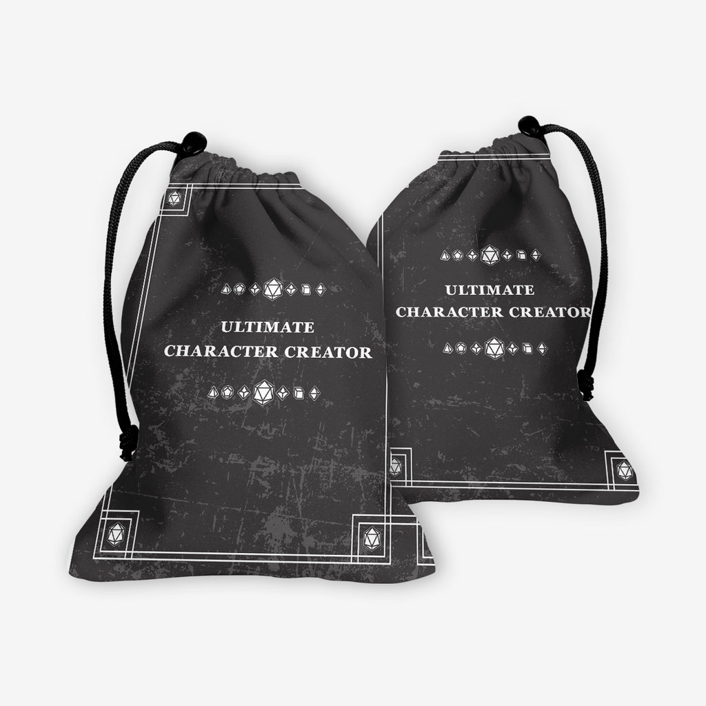 Ultimate Character Creator Dice Bag - Inked Gaming - HD - Mockup - Black - F