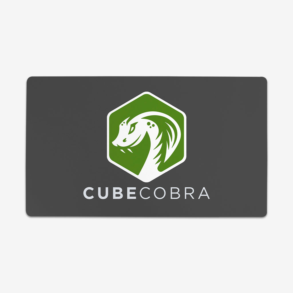 Cube Cobra Logo Playmat - Gwen Dekker - Mockup - Gray
