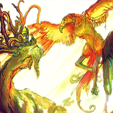 Art: Elk and Phoenix