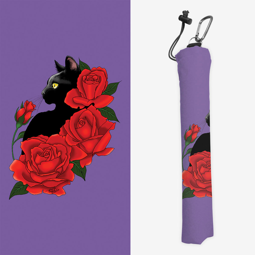 Black Cat And Roses Playmat Bag