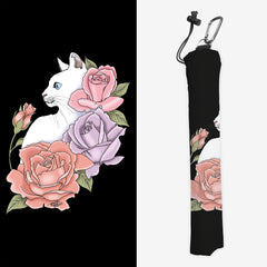 White Cat And Roses Playmat Bag