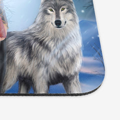 Winter Princess and Wolf Mousepad