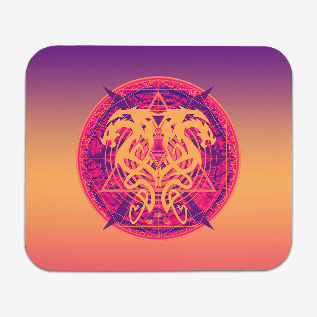 Twin Dragons Tattoo Mousepad