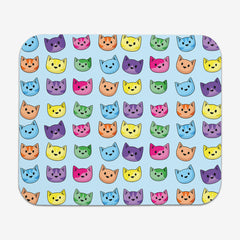 Rainbow Cat Faces Mousepad