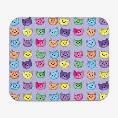 Rainbow Cat Faces Mousepad