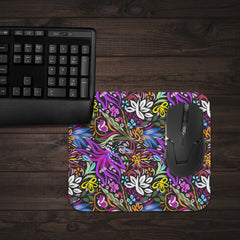 Abstract Magenta Floral Pattern Mousepad