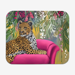 Leopard on Luxury Pink Sofa Mousepad