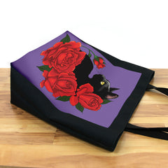 Black Cat And Roses Day Tote