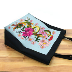 Cherry Blossom Chinese Dragon Day Tote