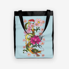 Cherry Blossom Chinese Dragon Day Tote