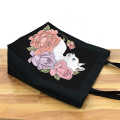 White Cat And Roses Day Tote