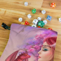 Small Red Dragon Dice Bag