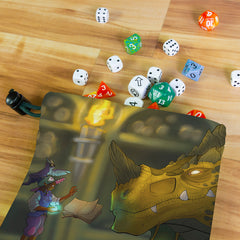 Book Dragon and Elf Dice Bag