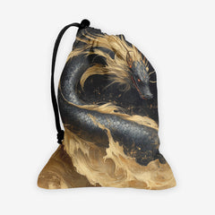 Golden Wave Dragon Dice Bag