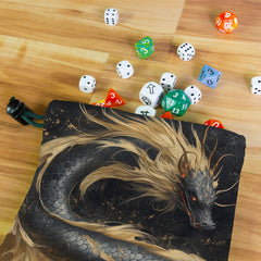 Golden Wave Dragon Dice Bag