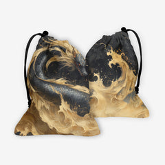 Golden Wave Dragon Dice Bag