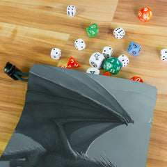 Black and White Dragons Dice Bag