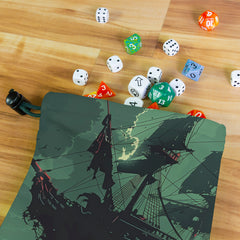 Ghost Pirate Ship Dice Bag