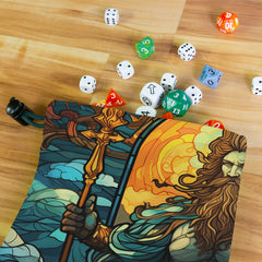 Poseidon Stained Glass Dice Bag