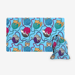 GIFT BUNDLE: Cats And Yarn Playmat and Dice Bag