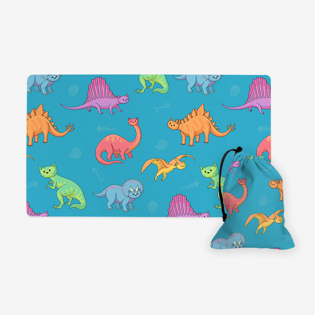 GIFT BUNDLE: Dinosaur Cats Playmat and Dice Bag