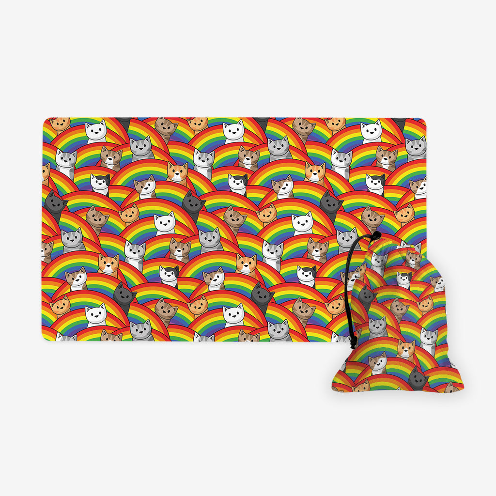 GIFT BUNDLE: Rainbow Cats Playmat and Dice Bag