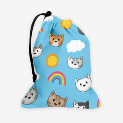 Sunshine Rainbow Cat Heads Dice Bag