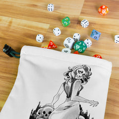 Black and White Zombie Girl Dice Bag