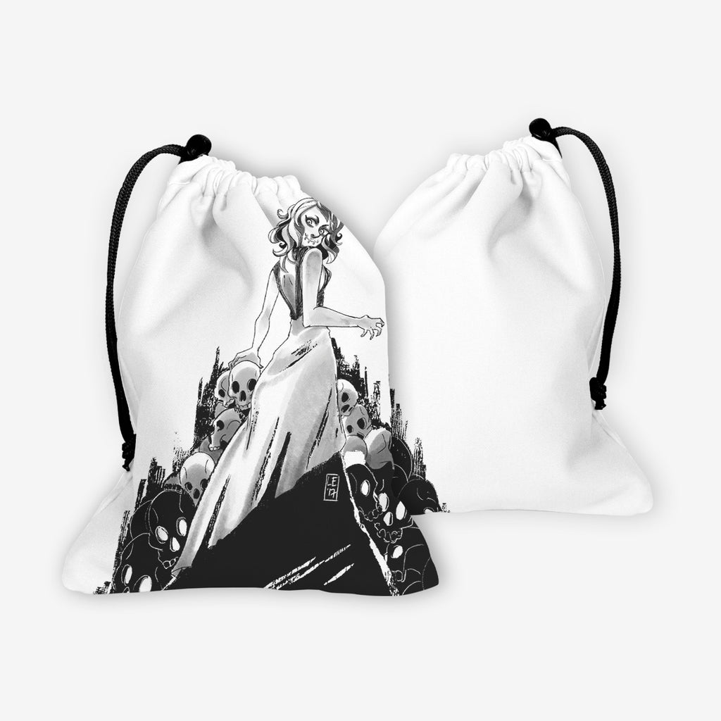 Black and White Zombie Girl Dice Bag