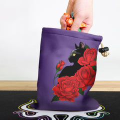 Black Cat And Roses Dice Bag