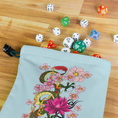 Cherry Blossom Chinese Dragon Dice Bag