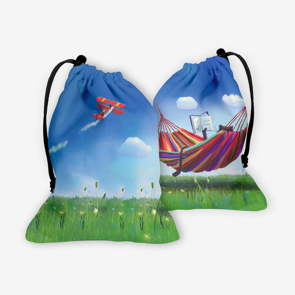 Cat Chilling in a Hammock Dice Bag