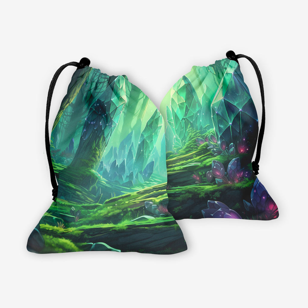 Green Mana Crystals Dice Bag
