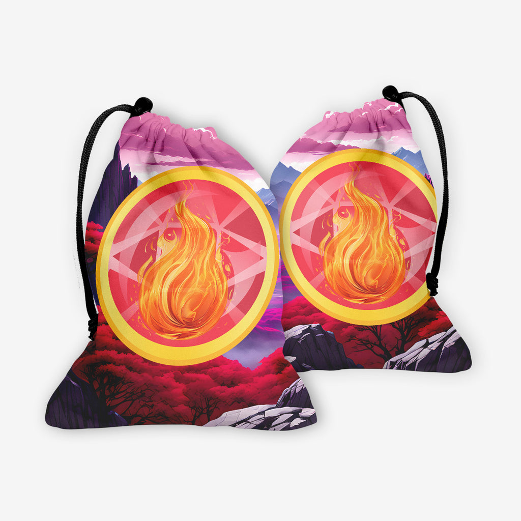 Fire Symbol Mountains Dice Bag