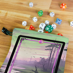 Marshy Swamp Landscape Trading Card Game Frames Dice Bag