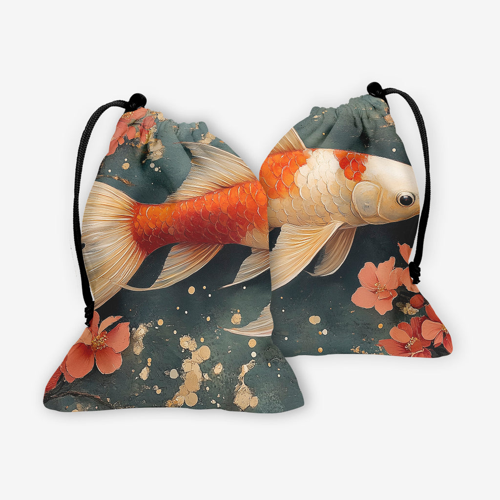 Japanese Carp And Flowers Dice Bag