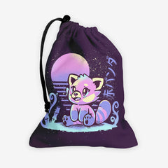 Retrowave Pastel Red Panda Dice Bag