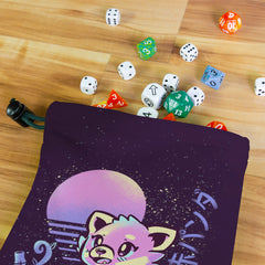 Retrowave Pastel Red Panda Dice Bag