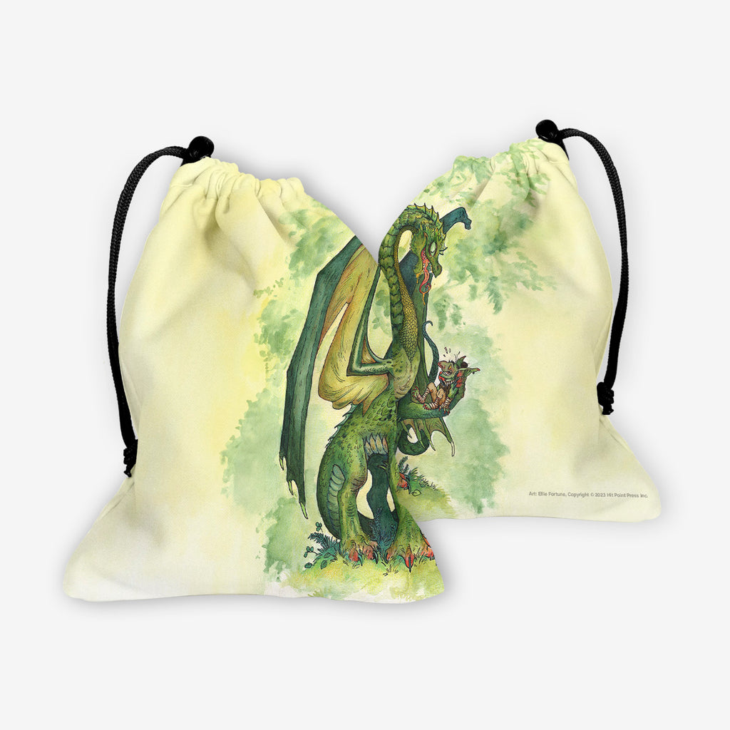 Young Green Dragon Dice Bag