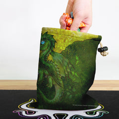Green Wyrmling Dragon Dice Bag