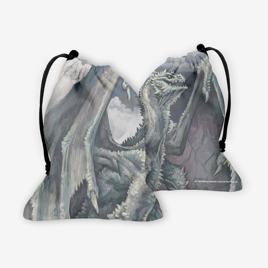 Ancient White Dragon Dice Bag
