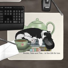 Books Cats And Tea Mousepad