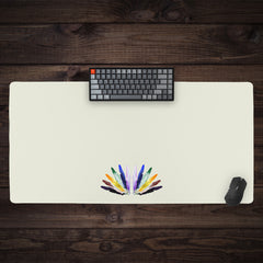 Rainbow Feathers Extended Mousepad