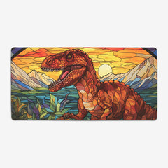 Stained Glass T-Rex Extended Mousepad
